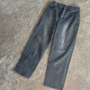 Black Faded Straight Jeans